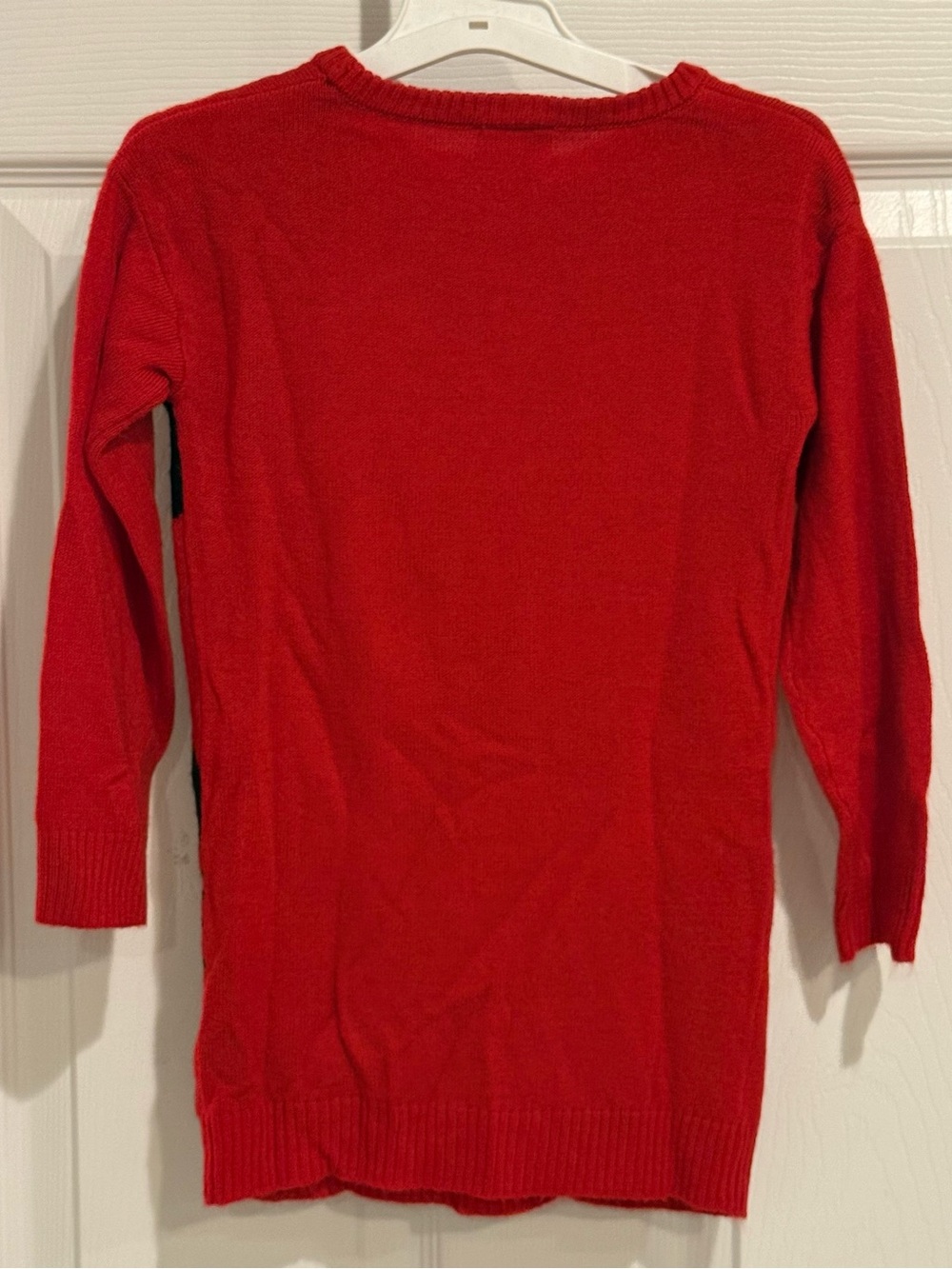 Disney Jr Minnie Mouse Red Sweater Dress Girls 3T Gold Bow Polka Dot - Picture 3 of 4
